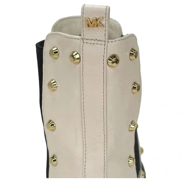 Michael Kors Ridley Cream Leather Studded Womens Ankle Boots Size 9.5M NWOB - Picture 7 of 15